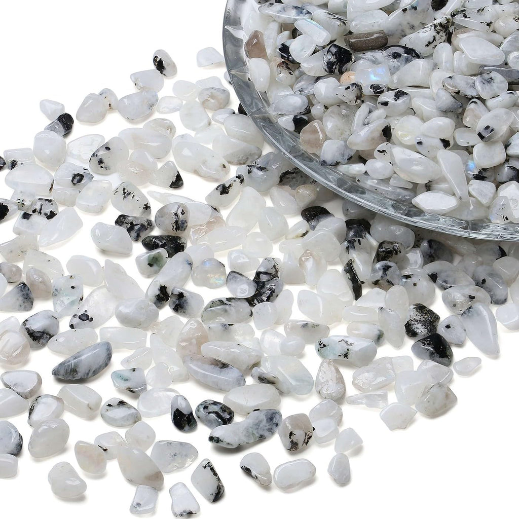 LAIDANLA White Labradorite 1lb Crystal Polished Tumbled Stones Irregular Shaped Crystal Chips Bulk Natural Gemstone Aquarium Gravel Rocks Vase Filler Fish Tank Gravel Home Decoration