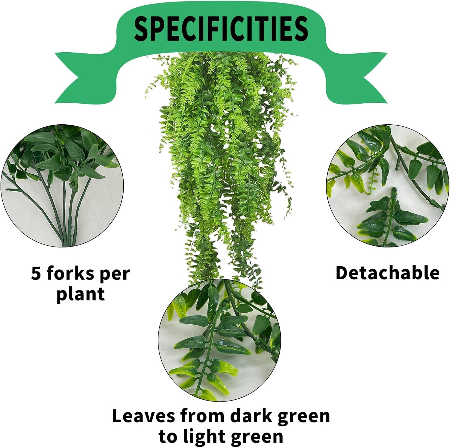 kathson 10 PCS Reptile Vines Plants Flexible Bendable Jungle Climbing Vine Terrarium Plastic Plant Leaves Pet Tank Habitat Decor for Bearded Dragons Lizards Geckos Snakes Frogs and More Reptiles