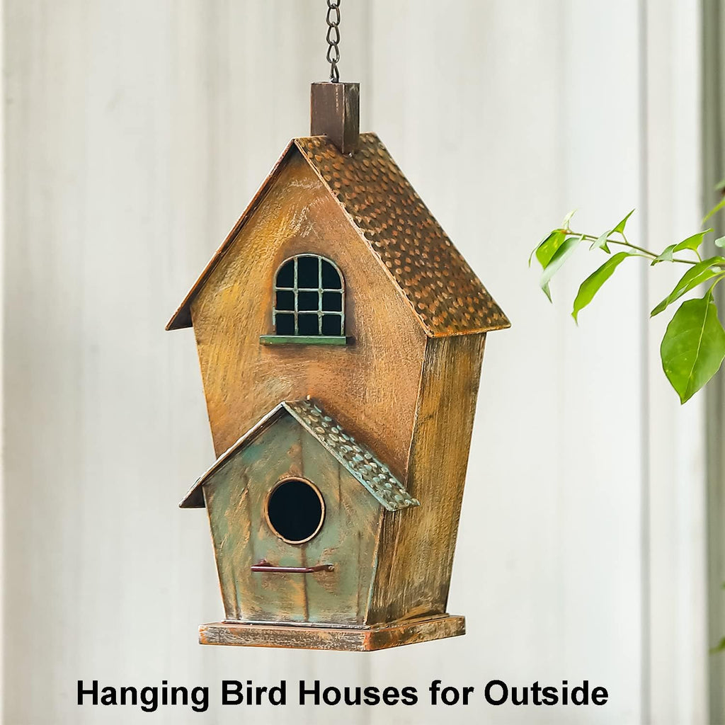 Jemeni Metal Birdhouse for Outdoors, Bird Houses for Outside Hanging, Country Cottage Style……