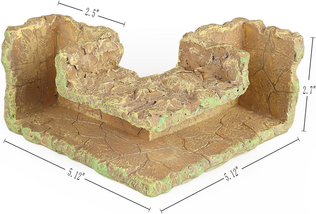 Fish Tank Corner Underground Hideout Cave Decor for Fish Shrimp Hiding Breeding, Aquarium Resin Decorations