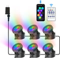 RGB Underwater Pond Lights, Super Bright LED Submersible Fountain Lights Colored Landscape Spotlights, Bluetooth APP Control IP68 Waterproof for Fish Aquarium Tank Garden Yard Pool (Set of 6)