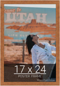 wallsthatspeak 17x24 Light Walnut Rustic Pine Picture Frame for Puzzles Posters Photos or Artwork