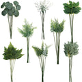Greenery for Centerpieces, 48pcs with 8 Kinds of Fake Greenery Faux Greenery Stems, for Wedding Vase Bouquet Table Centerpieces and Spring Floral Arrangement Decor