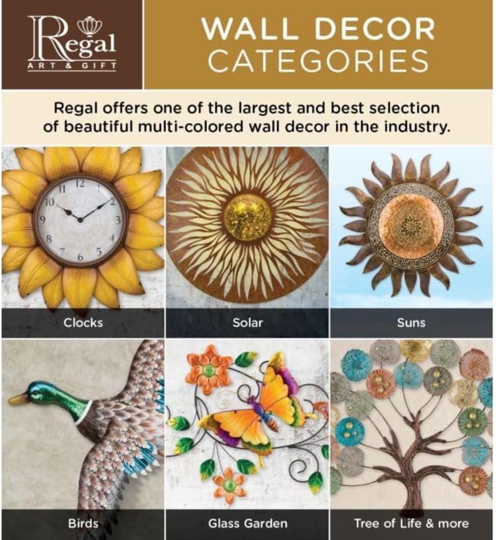 Regal Art & Gift Santa Fe Large Metal Sun Wall Decor - 36 Inch | Indoor Outdoor Rust-Resistant Sunburst Sculpture | Eye-Catching Metal Sun Wall Art Accent for Patio, Garden, Living Room