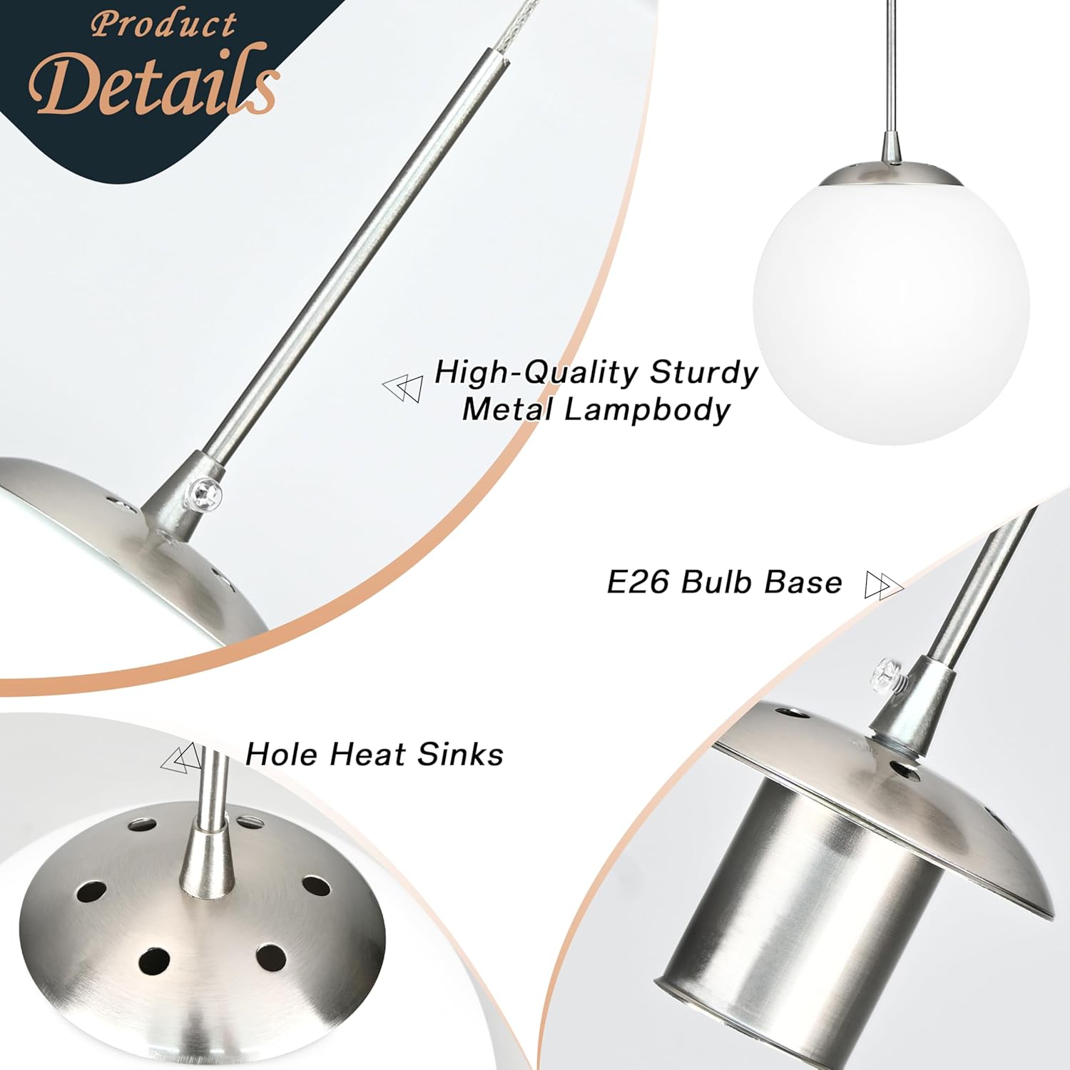 KoKo&Yukina 16-Light Nickel Mid Century Modern Chandelier for Living Room Staircase Chandelier for Entryway Globe Milky White Glass Pendant Light High Ceiling Chandeliers Foyer (Bulb & Remote Incl.)