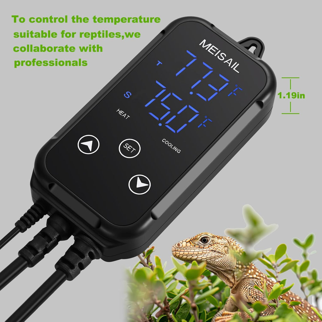 Temperature Controller Digital Heating Plug in Thermostat for Reptiles, Home Brewing Fermentation Incubation, US Specification 1100W