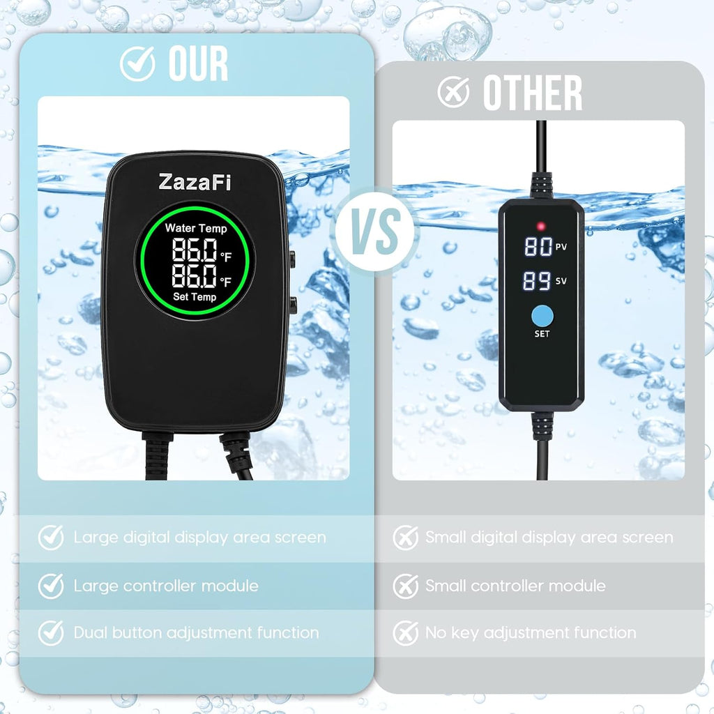 Aquarium Heater 200W, Fish Tank Heater with High-Temperature Protection and Turtle Tank Heater with Automatic Power-Off When Leaving Seawater or Freshwater.