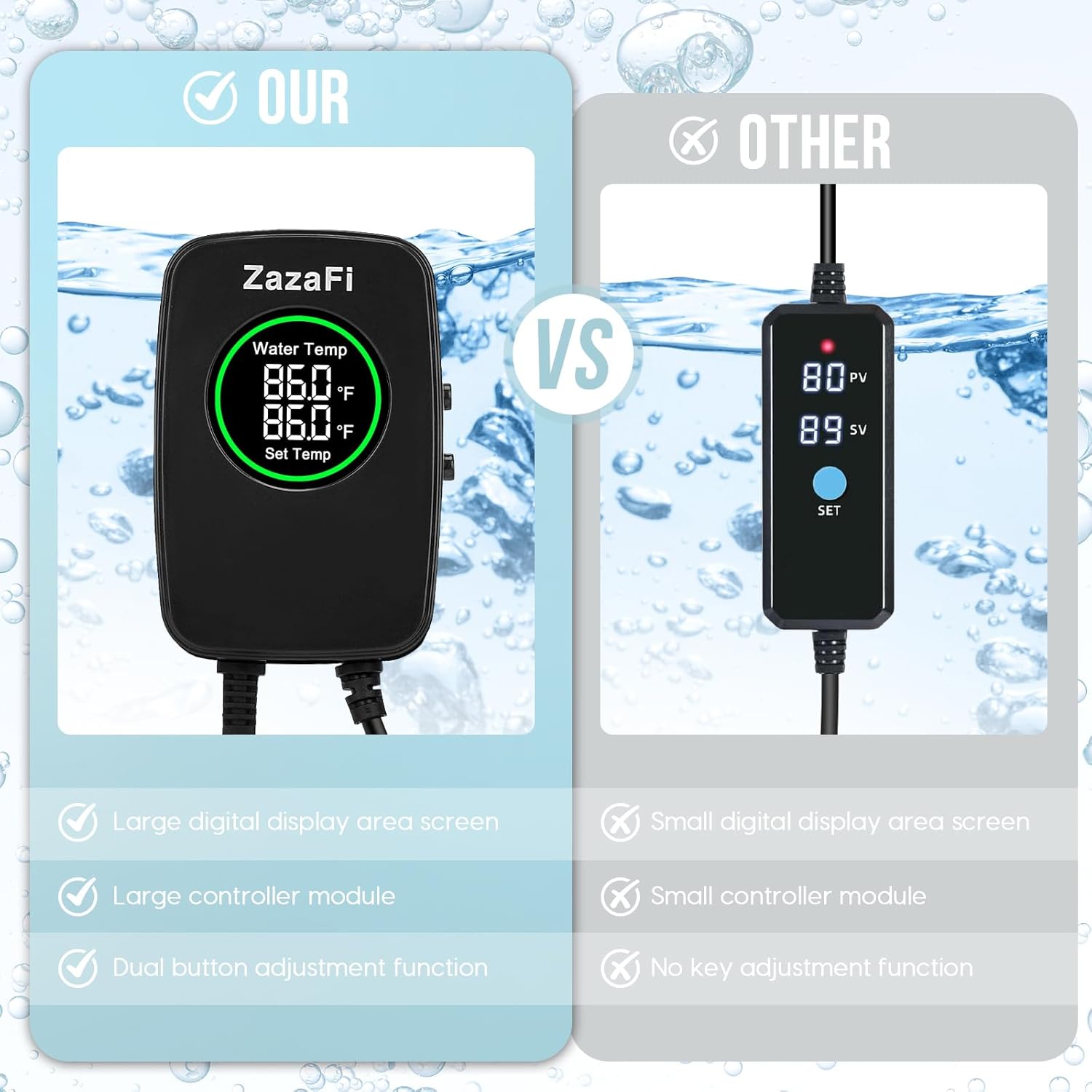 Aquarium Heater 100W, Fish Tank Heater with High-Temperature Protection and Turtle Tank Heater with Automatic Power-Off When Leaving Seawater or Freshwater.
