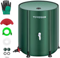 VIVOSUN Collapsible Rain Barrel, 132 Gallon Water Storage Tank with 1000D Oxford Cloth, Portable Rain Collection System Includes Two Spigots and Overflow Kit, Green