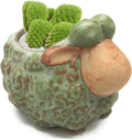 DIYOMR Small Ceramic Planter Pot, 4.3" Vintage Bronze Animal Planters Ceramic Flowerpot Succulent Pots Cactus Pot for Office Home Desktop Decor - Plants Not Included (Sheep)