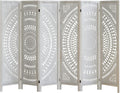 Room Dividers and Folding Privacy Screens, Boho 6 Panel Room Divider, 67" Room Divider Wall, Modern Room Partition, Privacy Dividers for Rooms, Bedroom, Office, White