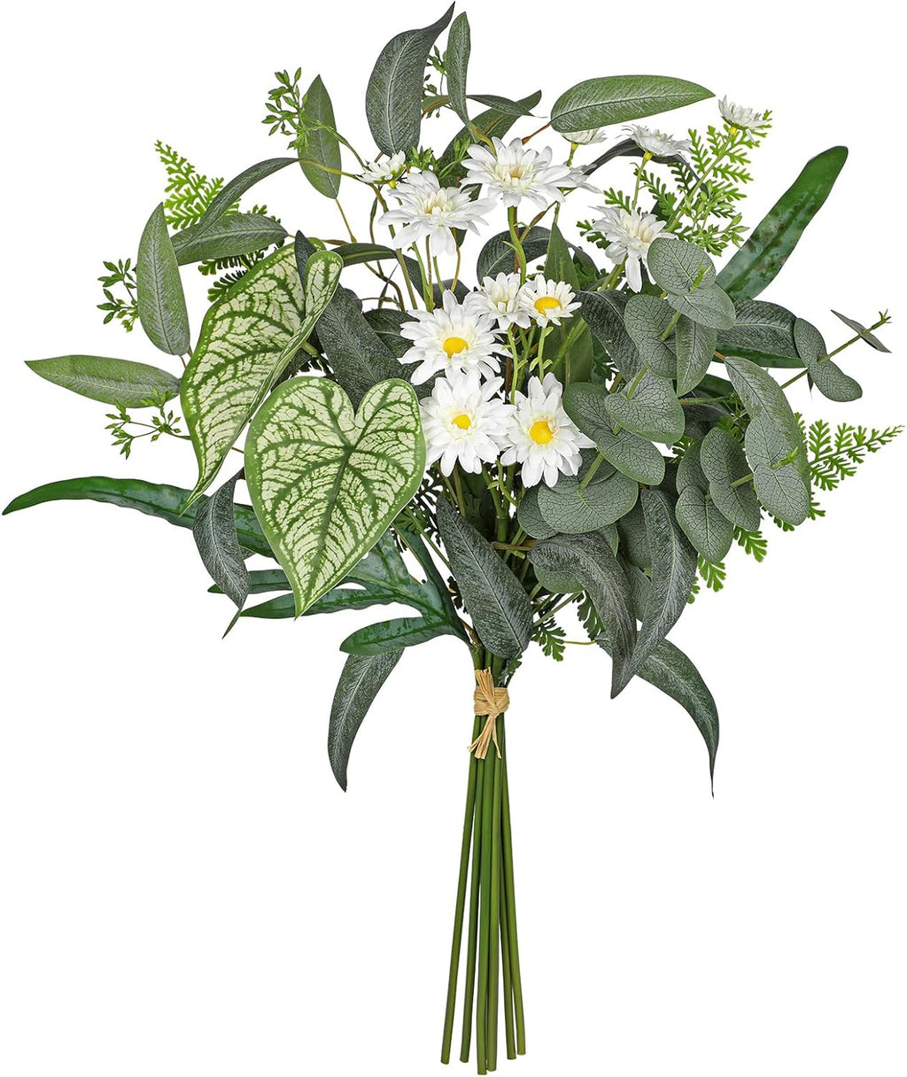 Artificial Greenery Stems Box Set, 5 Kinds Mixed Eucalyptus Leaves Silver Dollar Fern Monstera Leaf Faux Plants and Flowers for DIY Bouquets Wedding Floral Arrangements Table Centerpieces Vase Decor