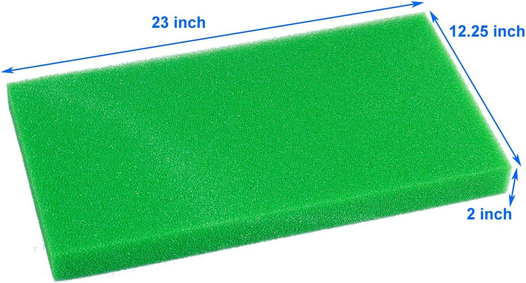 AQUANEAT Aquarium Filter Sponge Open Cell Foam Sheet Bio Sponge Filter Media Pad HMF Fish Tank Sump Divider (23" Lx 12.25" W x 2" H, Green)