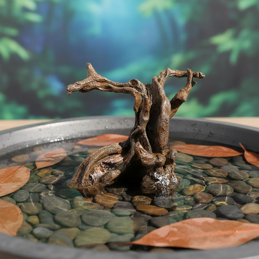 LUOZZY Aquarium Natural Trunk Aquarium Tree Root Model Resin Wood Branches for Underwater Fish Tank Decorations (Brown)