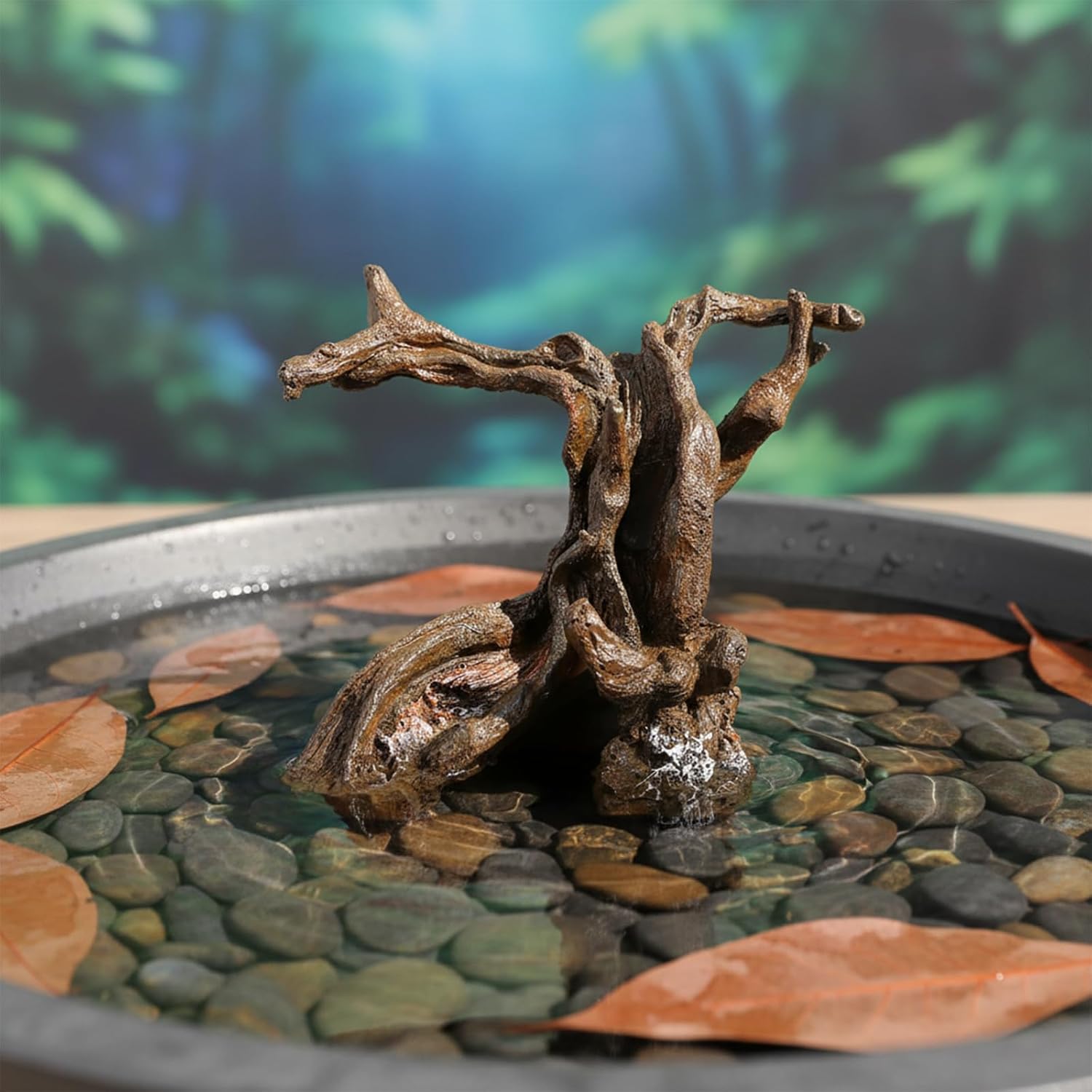 LUOZZY Aquarium Natural Trunk Aquarium Tree Root Model Resin Wood Branches for Underwater Fish Tank Decorations (Brown)