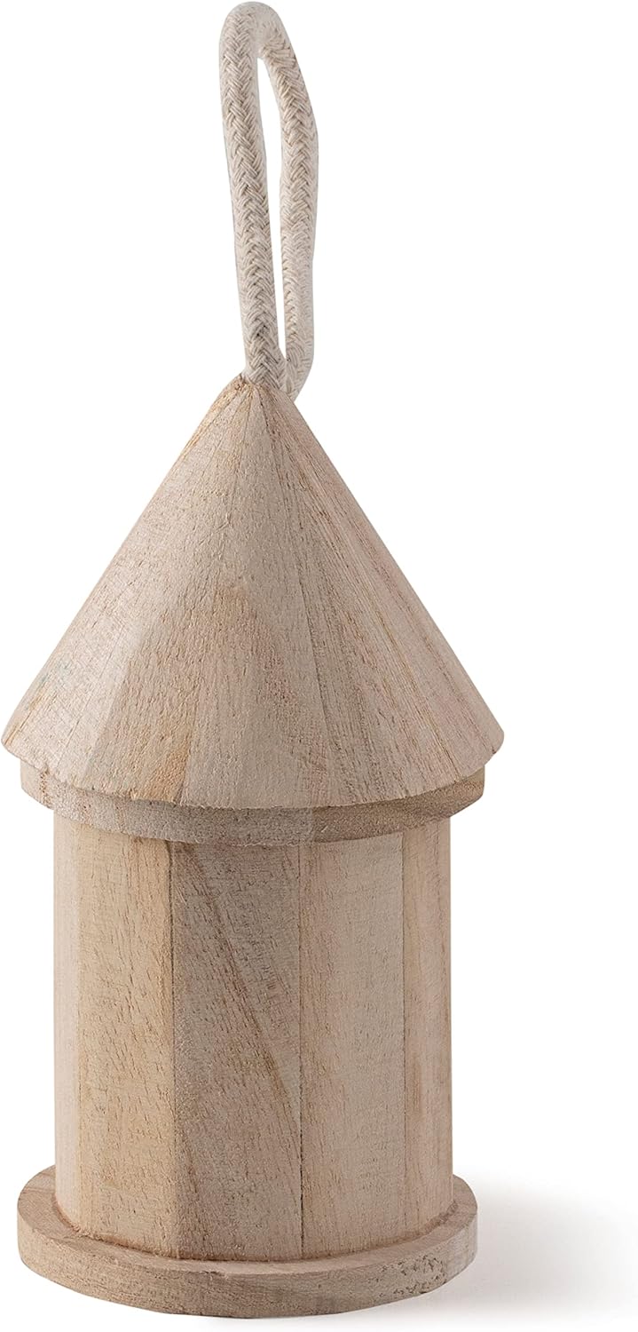 Make Market 5" Wooden Hut Birdhouse - Unfinished Birdhouse Made of 100% Wood, Outdoor Nesting Boxes - Bulk 12 Pack