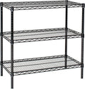 Omega 24" Deep x 48" Wide x 36" High 3 Tier Black Starter Shelving Unit