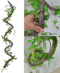 71inch Artificial Posable Tree Branches Hanging Bendable Moss Greenery Garland Faux Tree Vines Twigs Ivy Leaves for Reptiles Climb Outdoor Halloween Canopy Wedding Home Wall Porch Mantel Decoration
