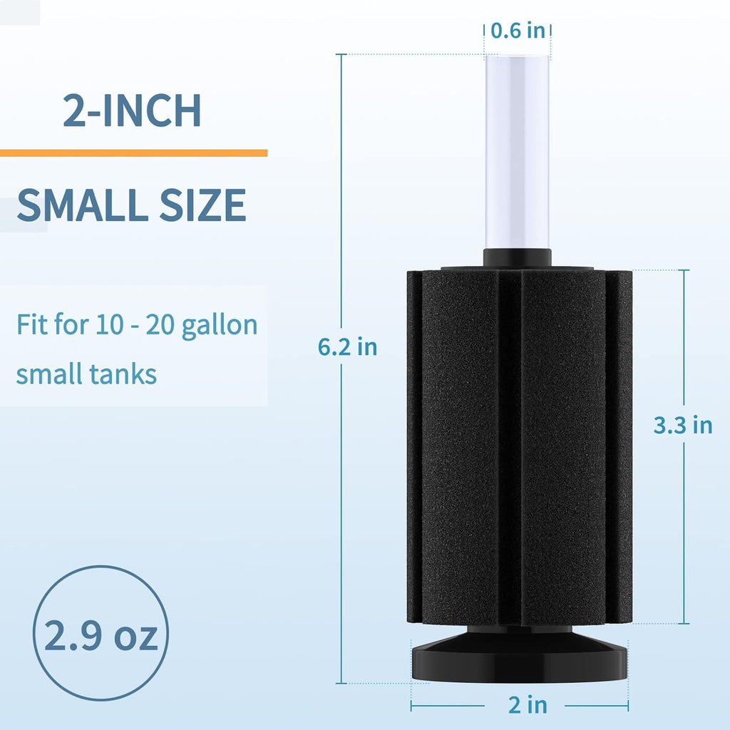 Pawfly Aquarium Bio Sponge Filter Quiet Betta Fry Shrimp and Small Fish Foam Filter for Fish Tanks up to 20 Gallons