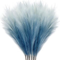 KALYLOC 8Pcs 35.4” Blue Colorful Faux Pampas Grass, Fluffy Artificial Bulrush Branches Boho Decor, Filler Tall Pampas Grass Reed Fluffy Stems for Living Room Wedding Decoration