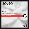 Americanflat 20x20 Picture Frame with Polished Plexiglass - Epic Collection - Square Picture Frame with Engineered Wood - Wide Photo Frames for Wall display - Black