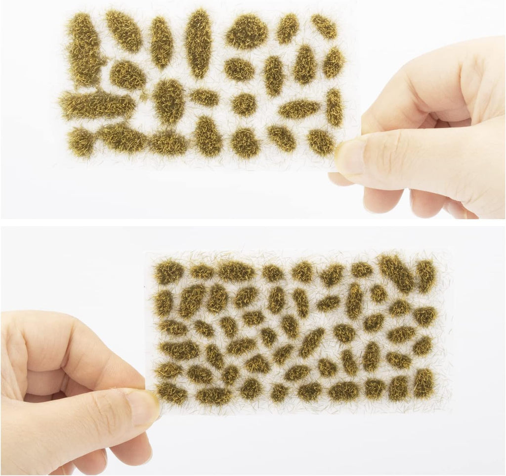 78 Pcs Static Grass Tuft Model Bushy Tufts Lowland Shrubs Tuft Terrain Model Kit for DIY Model Railway Train Landscape Fairy Garden Diorama Scenery (Set C)