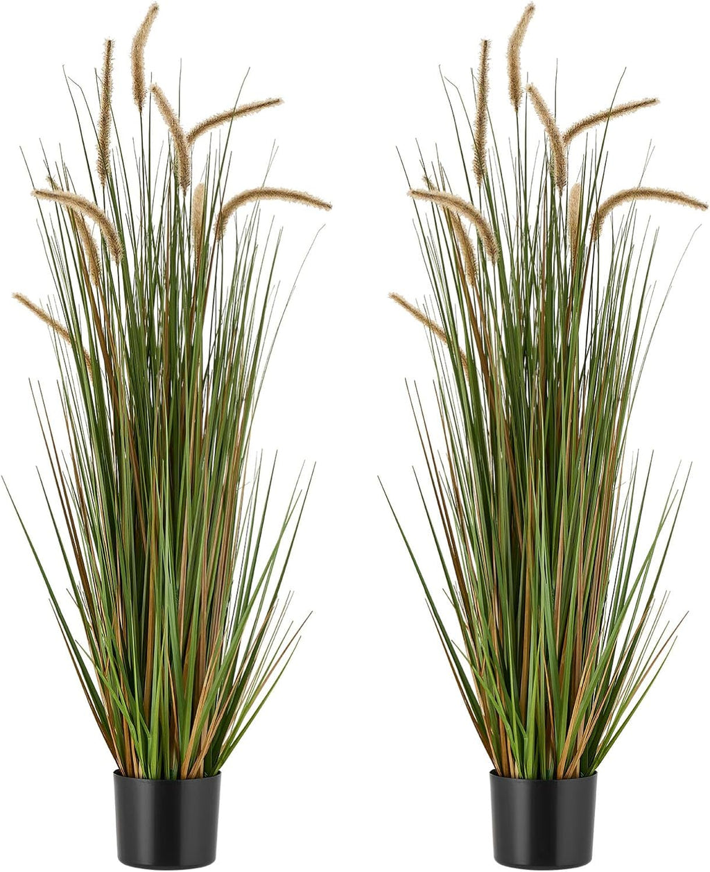 VEVOR Artificial Grass Plant, 2 Pack 47 inch Horsetail Reed Grass in Pot, Premium PVC Faux Fake Greenery Shrubs Plant for Indoor Outdoor House Home Garden Office Room Décor, Housewarming, Green