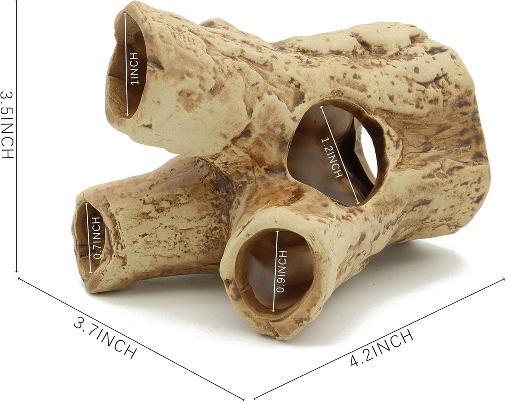 ALEGI Aquarium Cave Tree Stump Hole for Betta Fish, Shrimp, Cichlid Rock Cave Stone Betta Fish Hideout Cave Decorations (Styles 3)