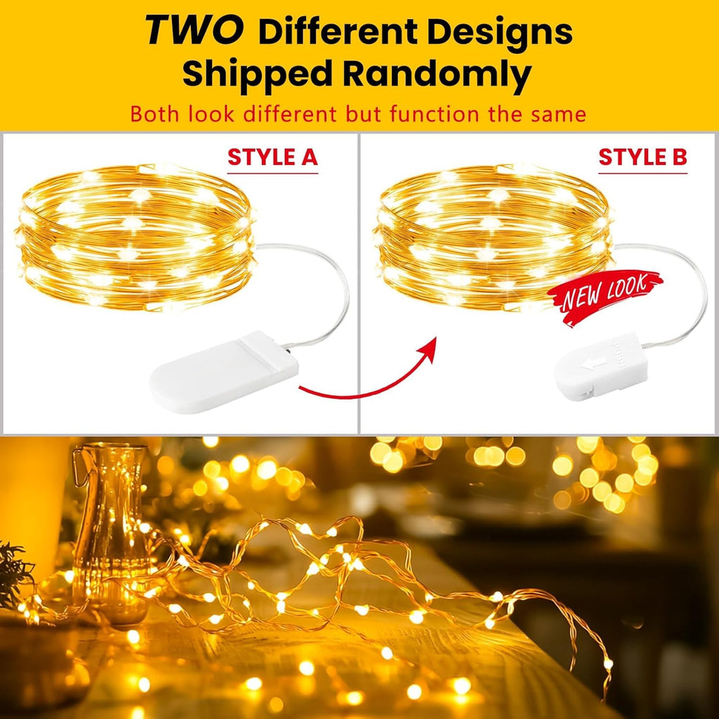 HXWEIYE 12 Pack Fairy Lights Battery Operated, Warm White 7ft 20LED Mini Firefly Starry Lights for Indoor Outdoor Mason Jars Halloween Thanksgiving