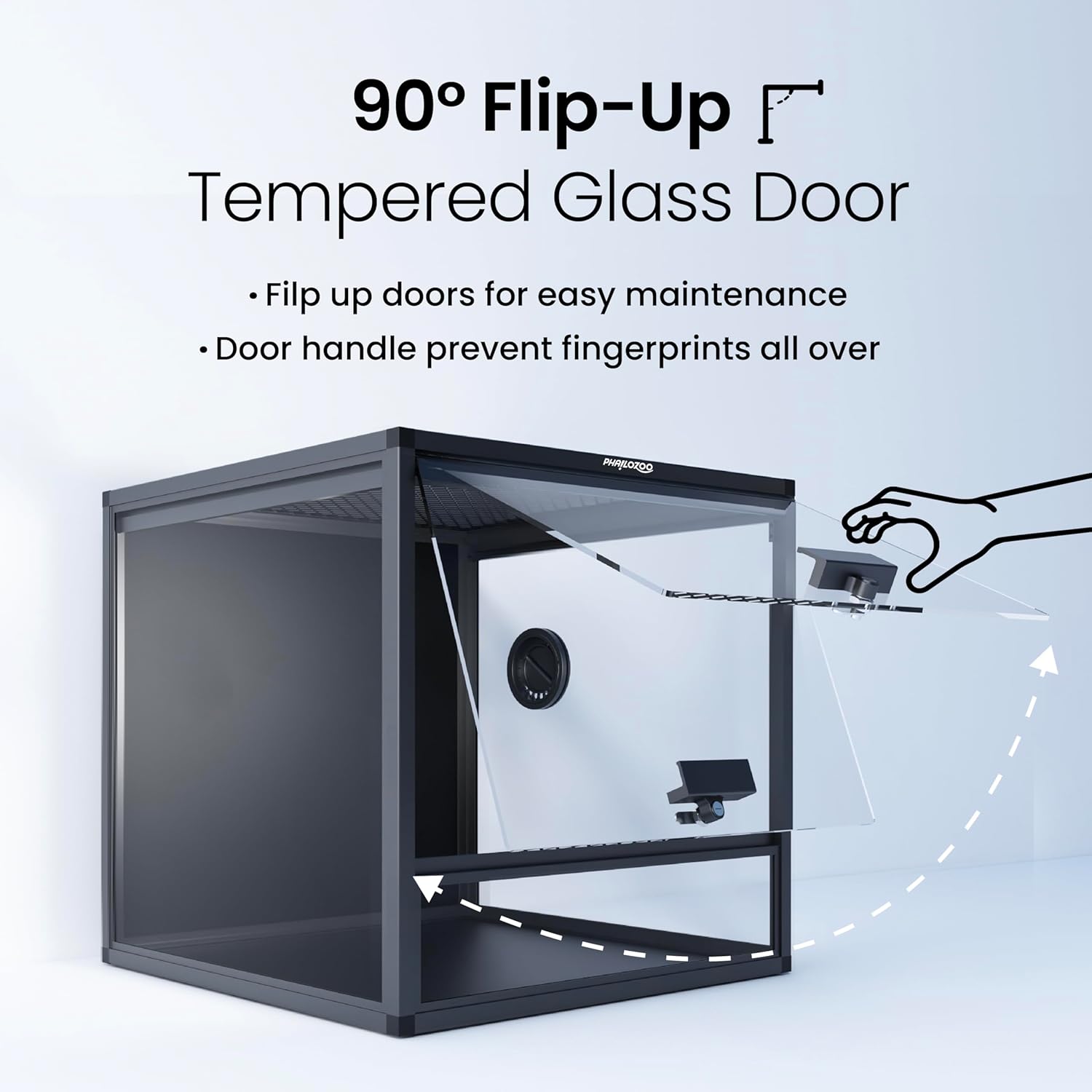 MagicCube 18'' x 18'' x 18'' Reptile Terrarium with Lock, 24 Gallon Reptile Tank with Flip-Up Tempered Glass Door, Top Screen Ventilation for Leopard Gecko, Lizards