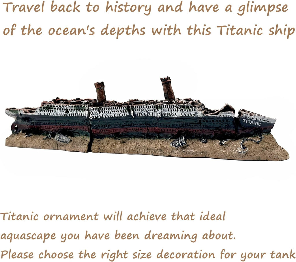 M2cbridge Antique Roman Column Ruins European Castle Aquarium Decorations Fish Tank Hideout Rocks(Titanic Shipwreck)