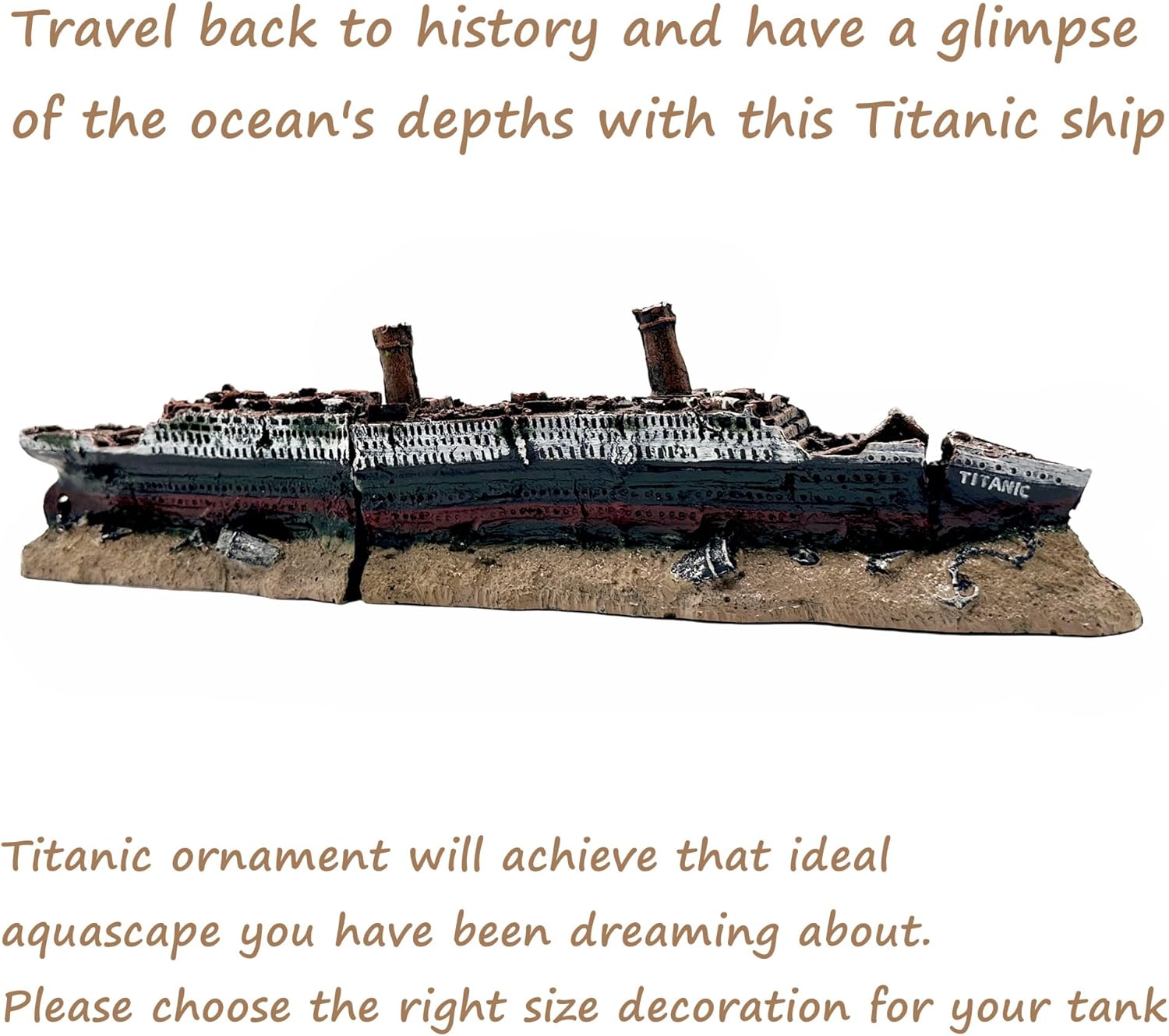 M2cbridge Antique Roman Column Ruins European Castle Aquarium Decorations Fish Tank Hideout Rocks(Titanic Shipwreck)