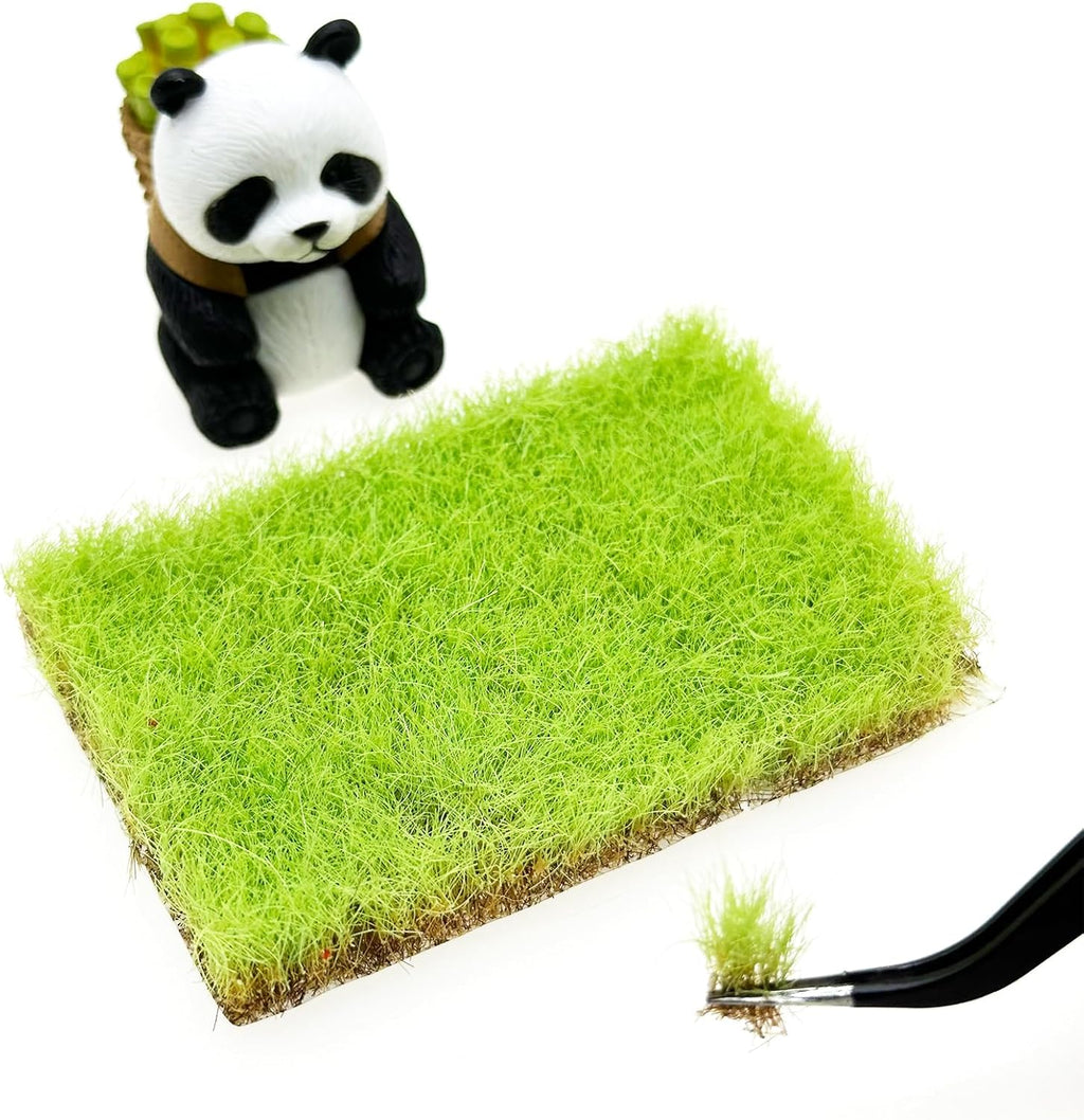 Woohome 2 PCS Model Grass Tufts Resin Static Scenery Model, Artificial Grass for Building Model, DIY Miniature Train Landscape Terrain Railway Scenery Decorations, Green