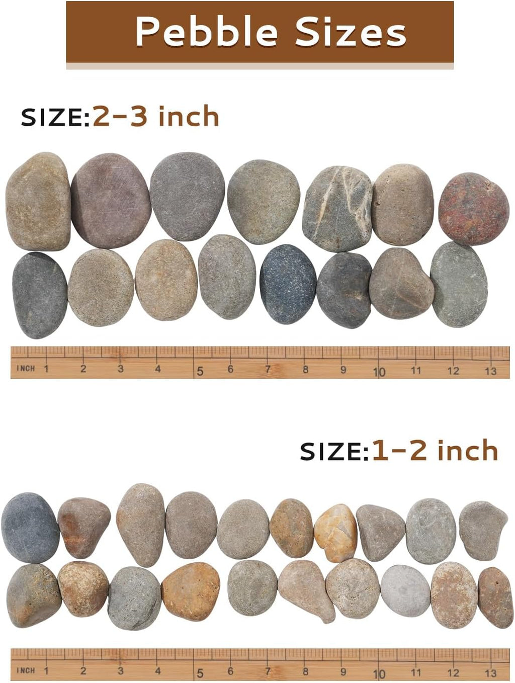 Natural River Rocks-5 lbs of Pebbles and River Stones,2-3 Inch Plant Rocks for Landscaping,Garden Paving,Crafting,Walkways,and Outdoor Decorative Stone,Mexican Beach River Rocks