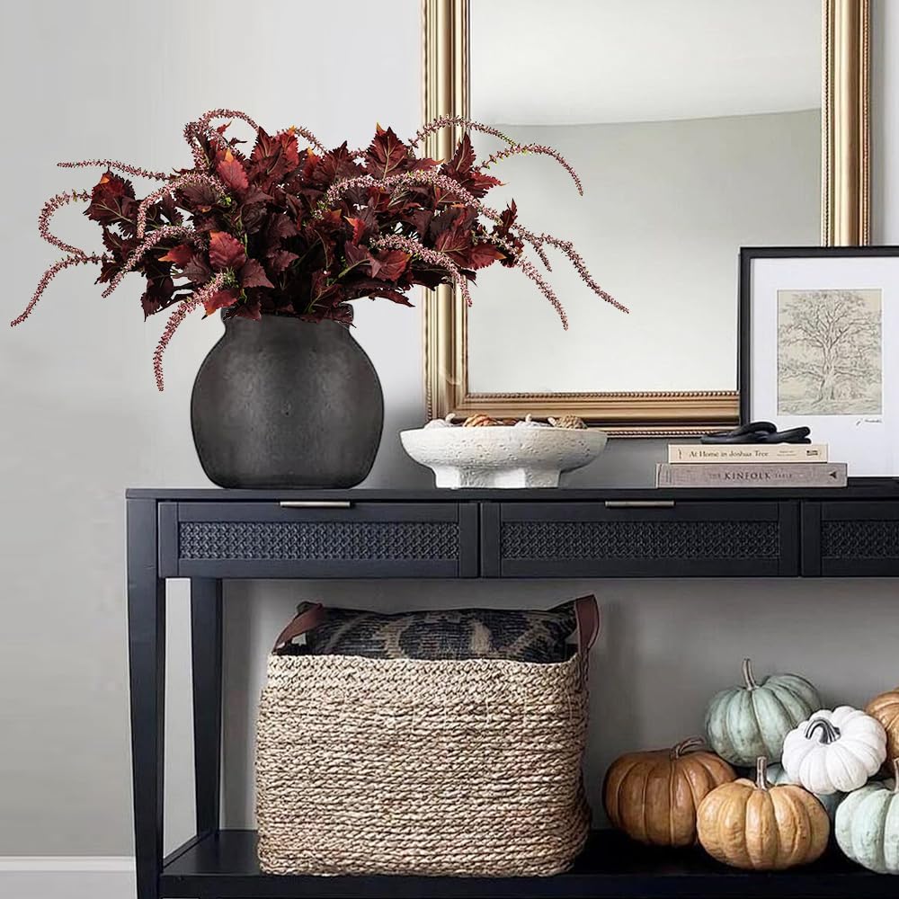Melorca&Guilla Fall Stems,3Pcs 39inch Fall Eucalyptus Stems for Vase,Fall Faux Branches Fall Leaves Stems Artificial Branches for Christmas Home Autumn Thanksgiving Décor (6, Mix Color Fall)