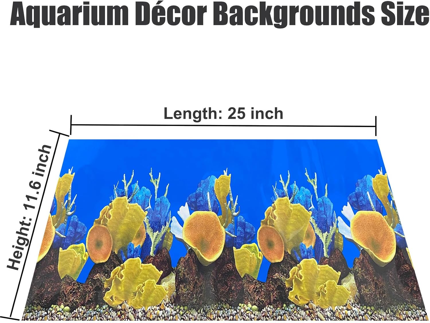 Aquarium Background Seabed Coral Rock Water Plants Fish Tank Backdrop 10 20 Gallon Fish Tank Background for Aquarium