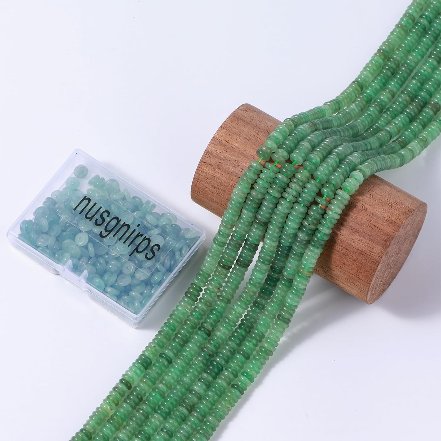 Natural Green Aventurine Disk Stone Spacer Beads 6x2mm 38cm/str Flat Rondelle Loose Semi Gemstone Caps for Making Bracelets Necklace