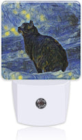 Plug in Night Lights Starry Sky Black cat Painting Nightlight Plug Into Wall Dusk to Dawn Sensor LED Night Light for Kid Girls Boys Room Decor, Hallway, Kitchen, Bathroom, Nursery, Stairs