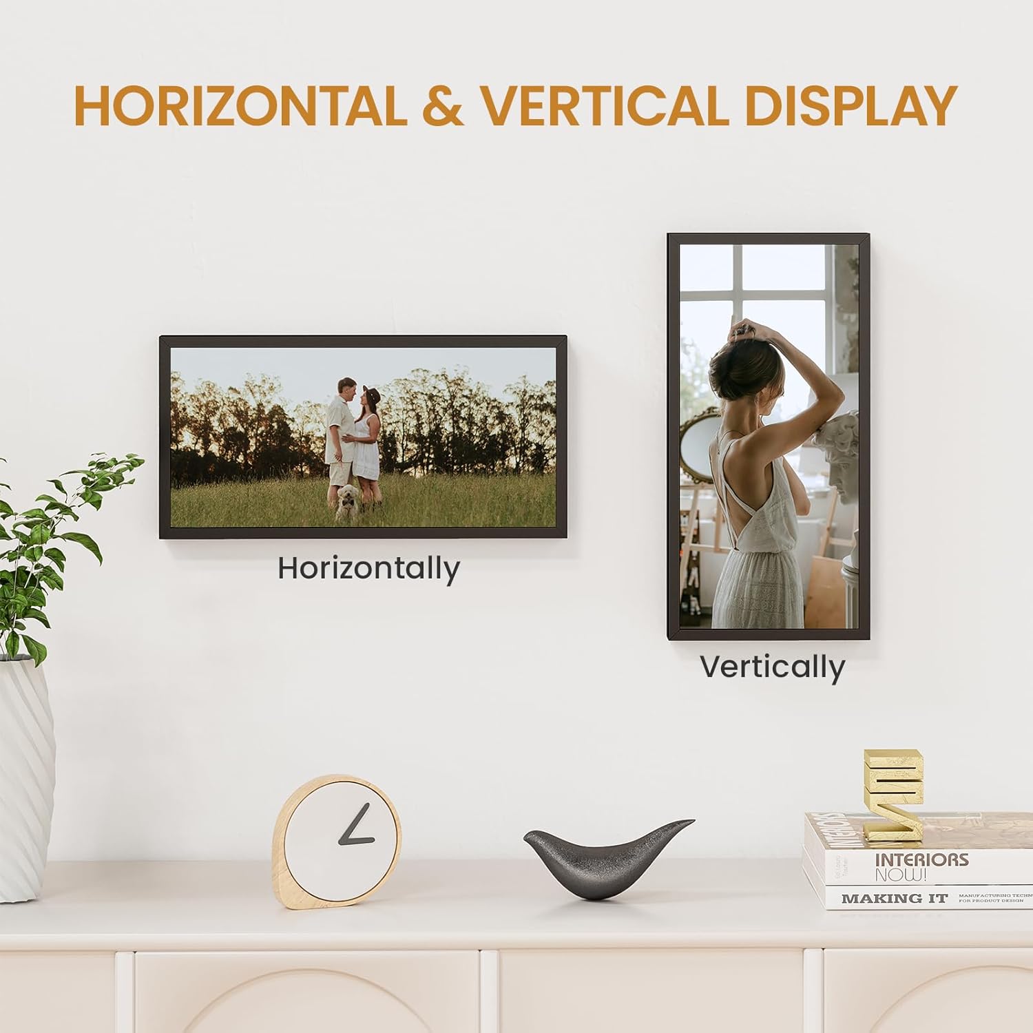 6x12 Aluminum Metal Picture Frame,Tempered Glass Black Photo Frame 6x12 for Family Photo,Posters,Art,Document to Wall Mount Horizontally or Vertically