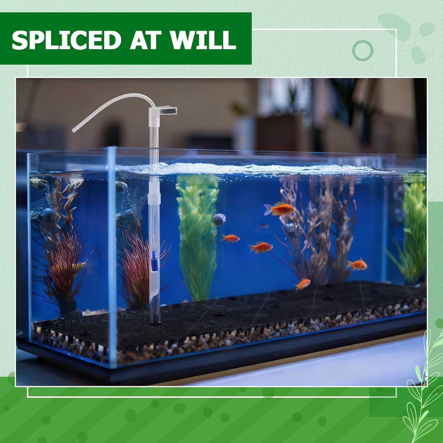 Sieral Under Gravel Filter for 20-29 Gallon Tanks, 10 Pcs 5.7'' x 5.7'' Plates, Under Gravel System for Clean Water, with 2 Uplift Tube and 1 Filter Cotton, for Fish Tank Fresh Water and Saltwater