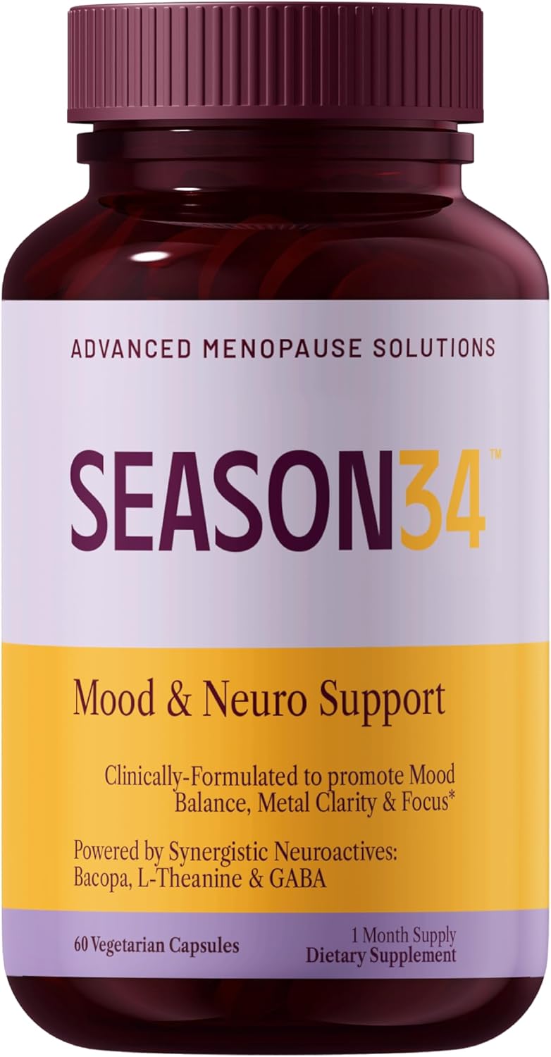 Mood & Neuro Support for Women | Bacopa, L-Theanine, GABA & Ashwagandha for Stress, Focus, Memory & Emotional Balance for Menopause, Doctor-Formulated, Non-Hormonal 60 Capsules 1 Month Supply