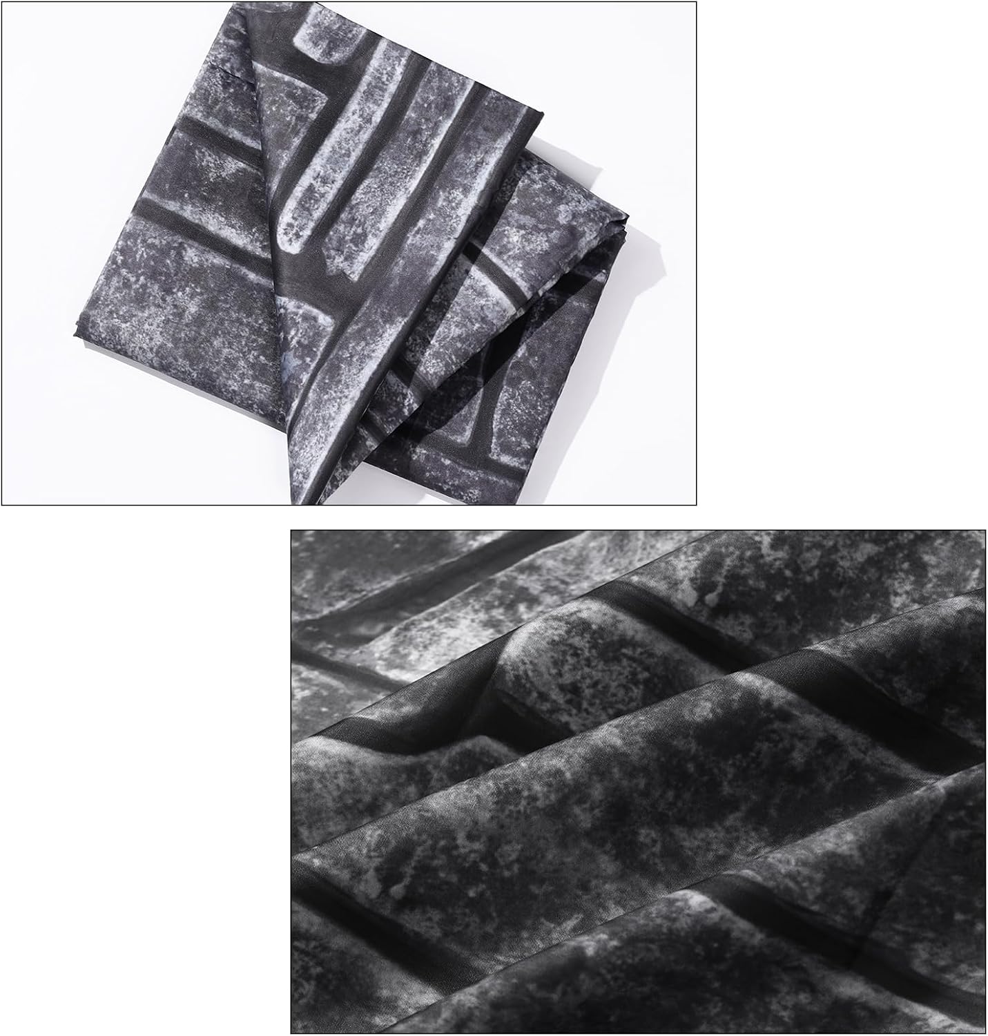 VitalCozy 15 x 10 Ft Christmas Brick Wall Backdrop for Photoshoot Polyester Fabric Brick Backdrop Background for Fireplace Home Decoration Newborn Birthday Party (Dark Gray)