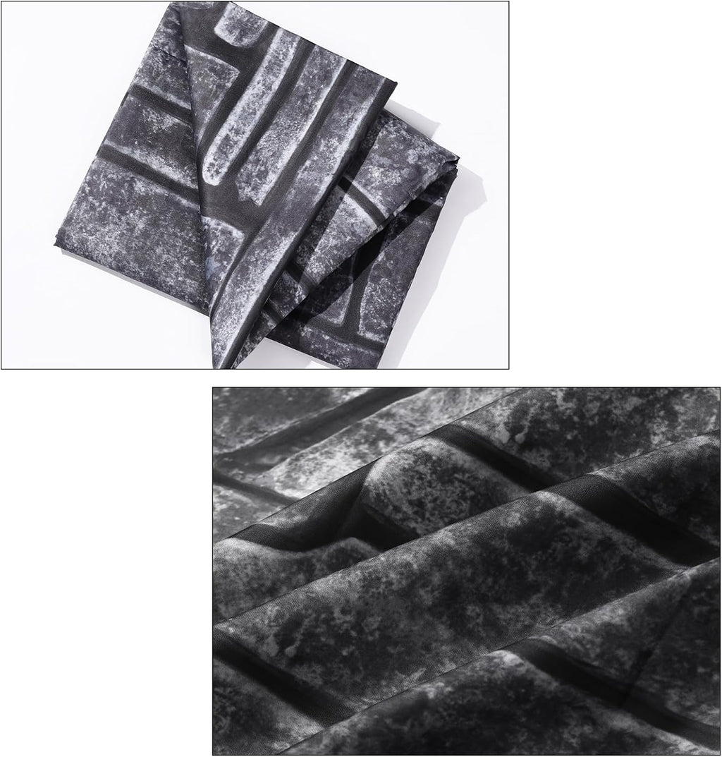 VitalCozy 10 x 8 ft Christmas Brick Wall Backdrop for Photoshoot Polyester Fabric Brick Backdrop Background for Fireplace Home Decoration Newborn Birthday Party (Dark Gray)