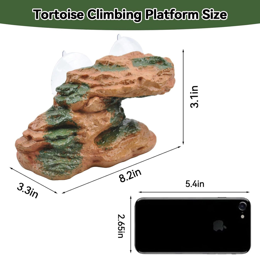 PINVNBY Turtle Docks for Basking,Resin Turtle Dock Platform with 2 Pcs Suction Cups,Floating Ramp Resting Area Habitat Aquarium Ornament Tortoise Climbing Accessories for Tortoises Frogs