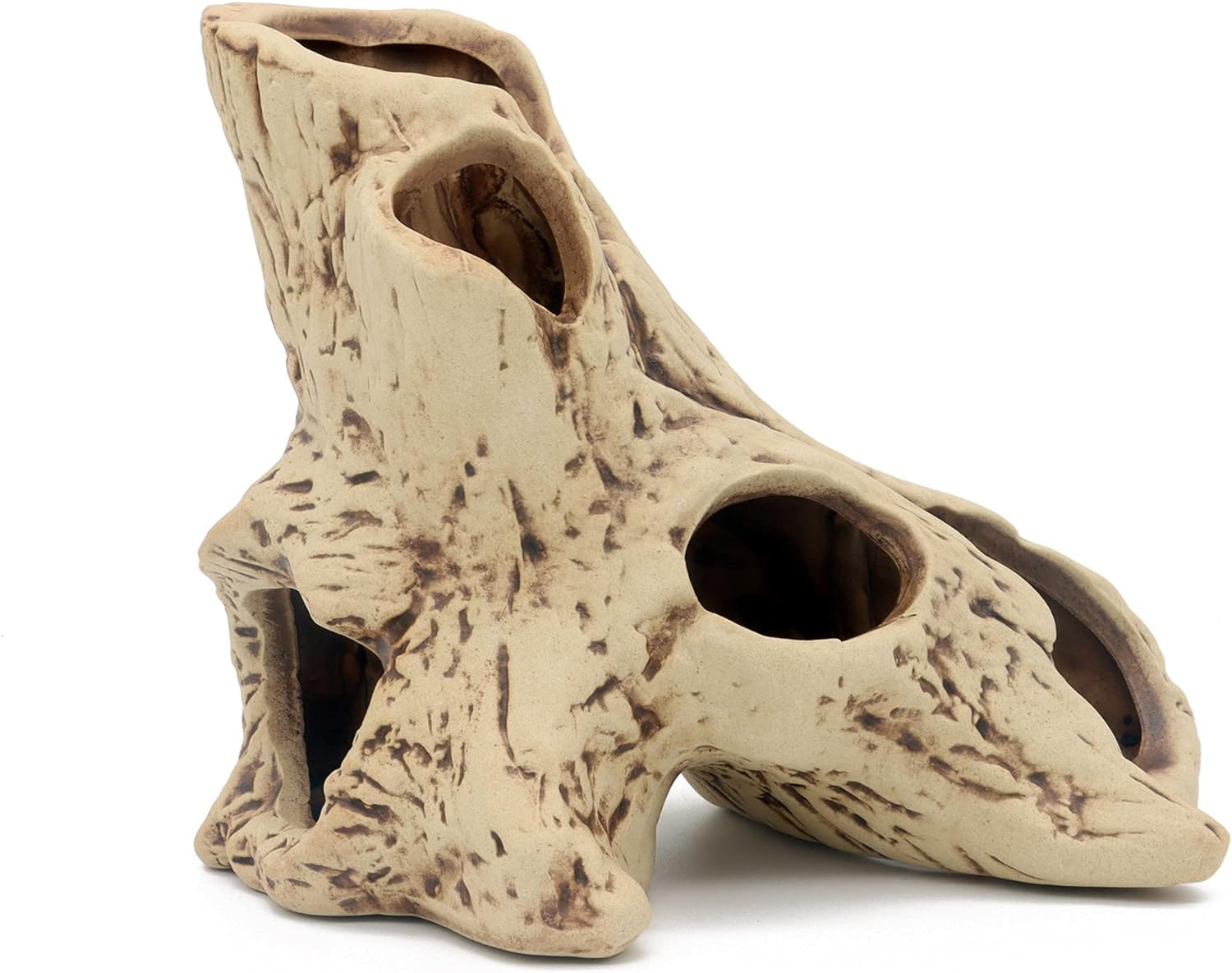 ALEGI Aquarium Tree Stump Hole for Betta Fish Toys,Rock Cave Cichlid Stone Betta Fish Accessories 10, 20 Gallon Fish Tank Decorations, Aquarium Rocks Decor