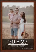 wallsthatspeak 20x27 Dark Walnut Rustic Pine Picture Frame for Puzzles Posters Photos or Artwork