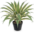 Hollyone Large Artificial Agave Plants 21.6" Tall Fake Agave Plant in Black Pot with Real Stone Pebbles Faux Succulent Aloe Tropical Plants Potted for Indoor Outdoor Home Patio Garden Decor