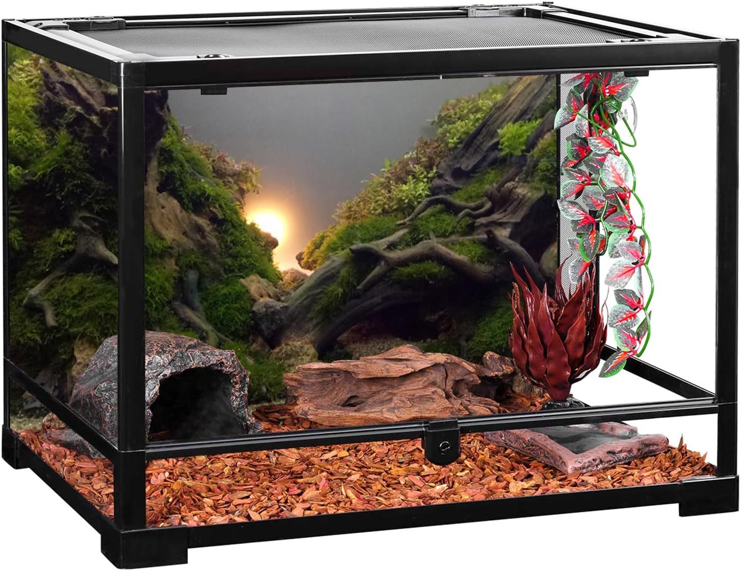 AWERT River Bed & Lake Aquarium Background Sunshine Aquatic Plant Fish Tank Background Vinyl 60x24 inches
