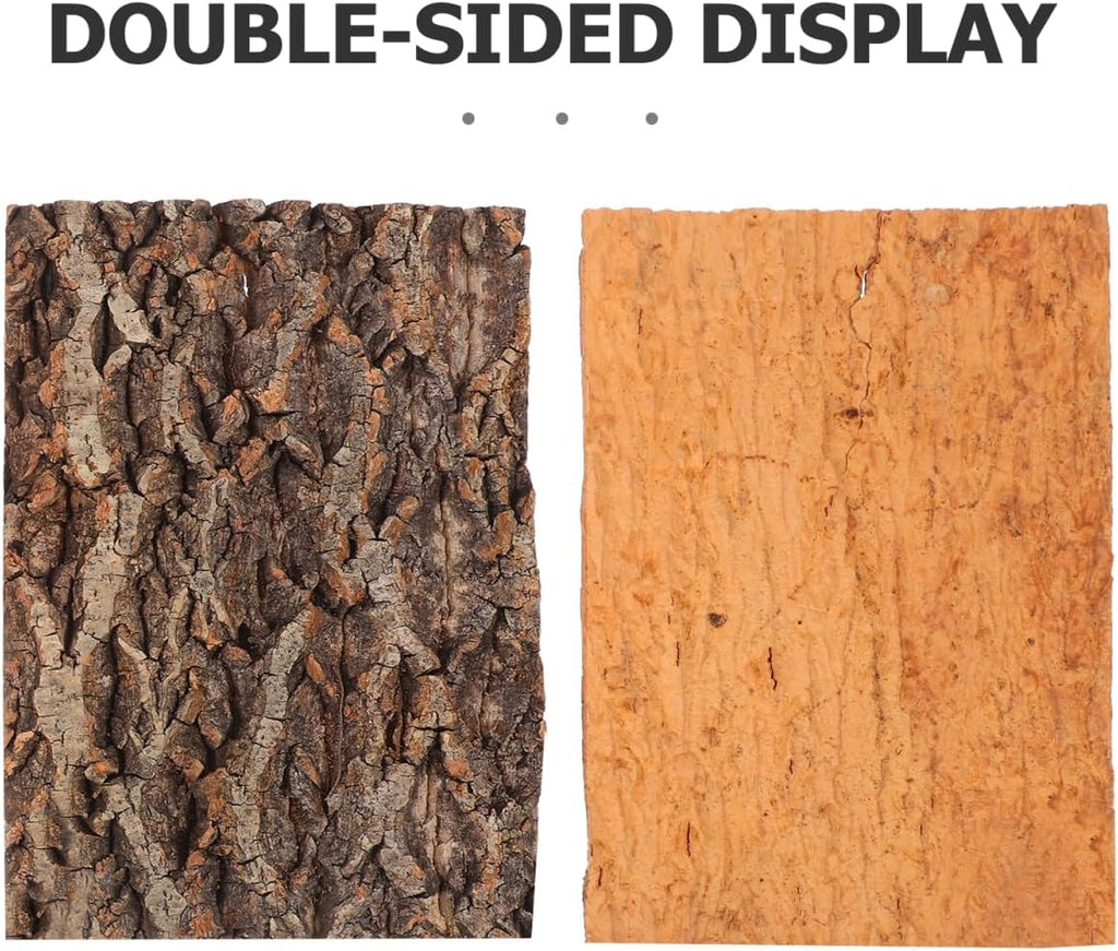 Zerodeko 2PCS Terrarium Cork Bark Background Board, Reptile Tank Tree Backdrop Wall Decor Habitat Climbing Mat Decoration for, Lizard, Turtle, Gecko, Bearded Dragon, Frog