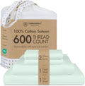 Threadmill Full Size Sheets | 600 Thread Count Bed Sheets Set with 16” Deep Pocket for Full Size Mattress | Sateen Weave 4-Piece Bedding Set with Cooling Effect | Seaglass